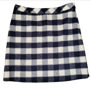 Brooks Brothers Blue and White Plaid wool Skirt